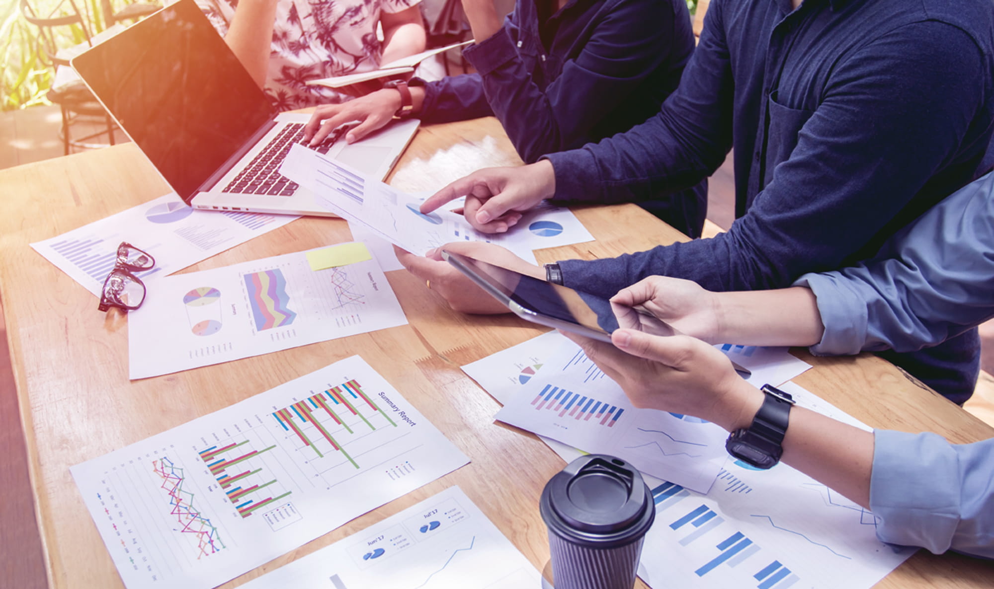Consultants working at a table