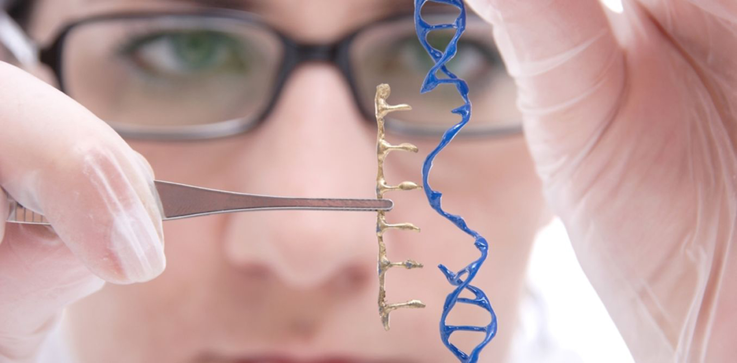 Lab tech with DNA