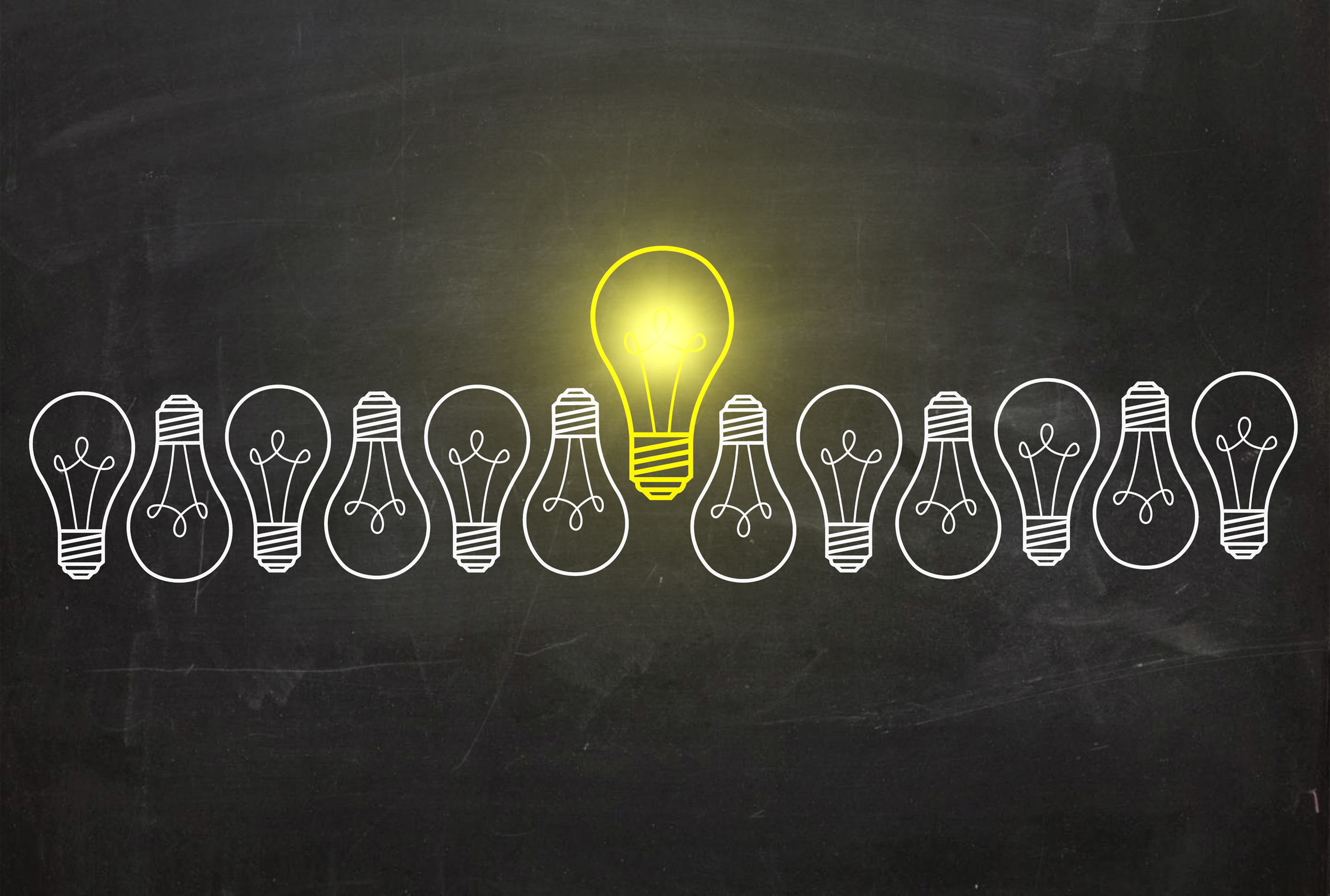 Light bulbs representing ideas