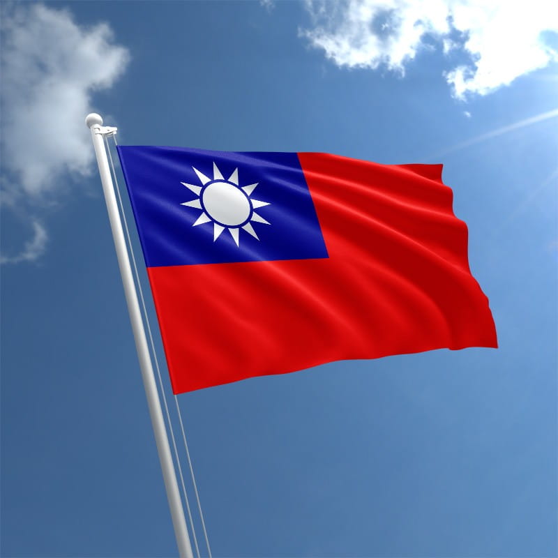 Image of Taiwan flag outside