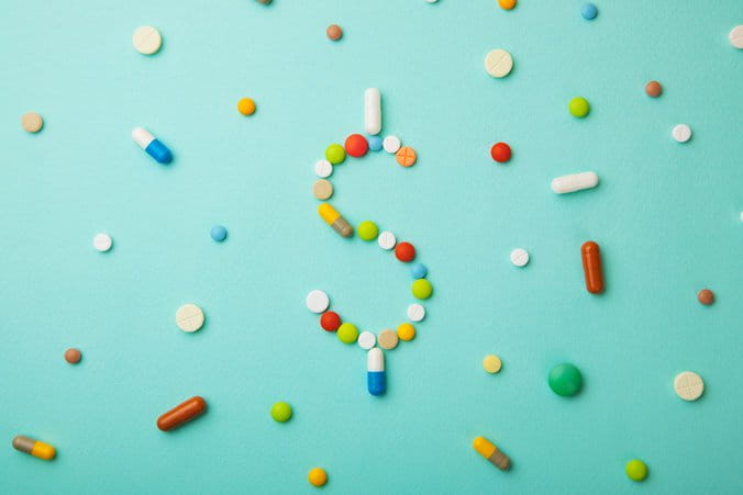 Pills in dollar shape