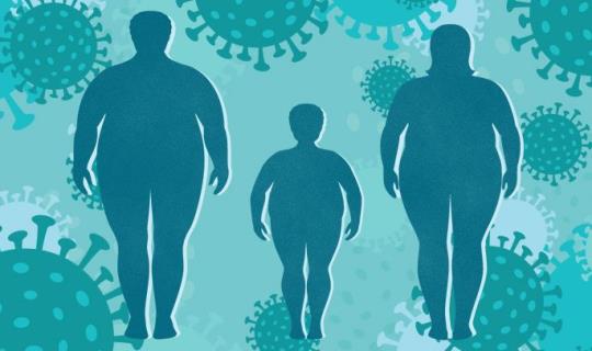 outline of people with virus background