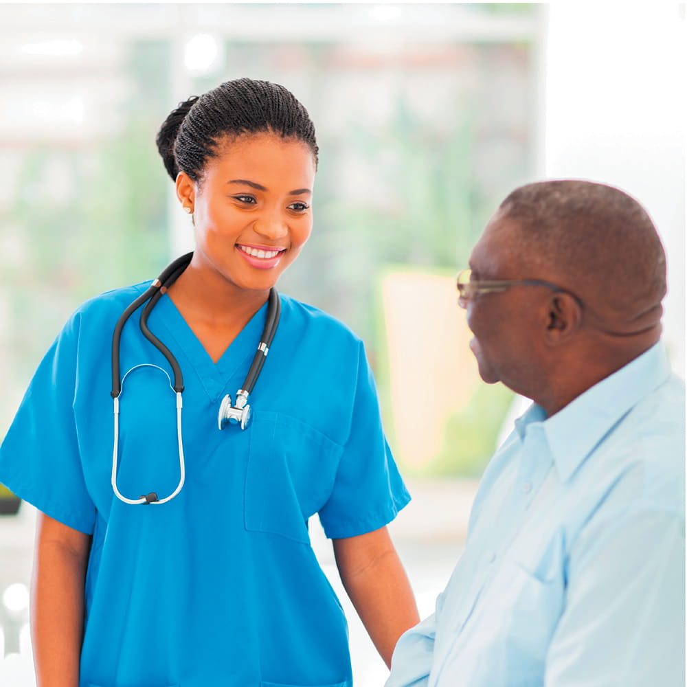 healthcare provider with patient