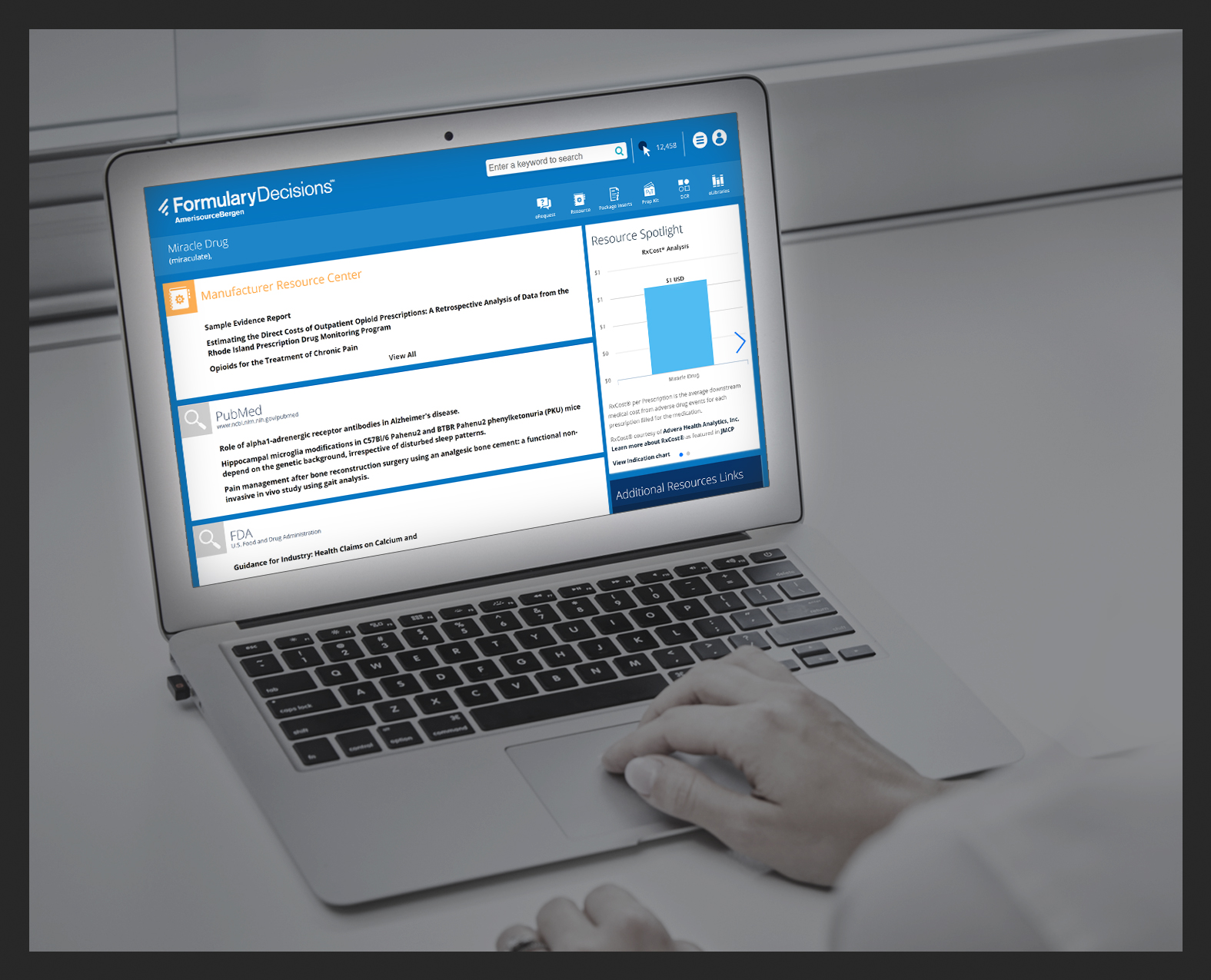 image of laptop with FormularyDecision platform